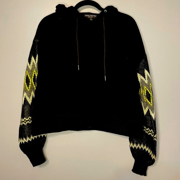 Central Park West | Black Hoodie Sweater Arms zig zag - Picture 1 of 10